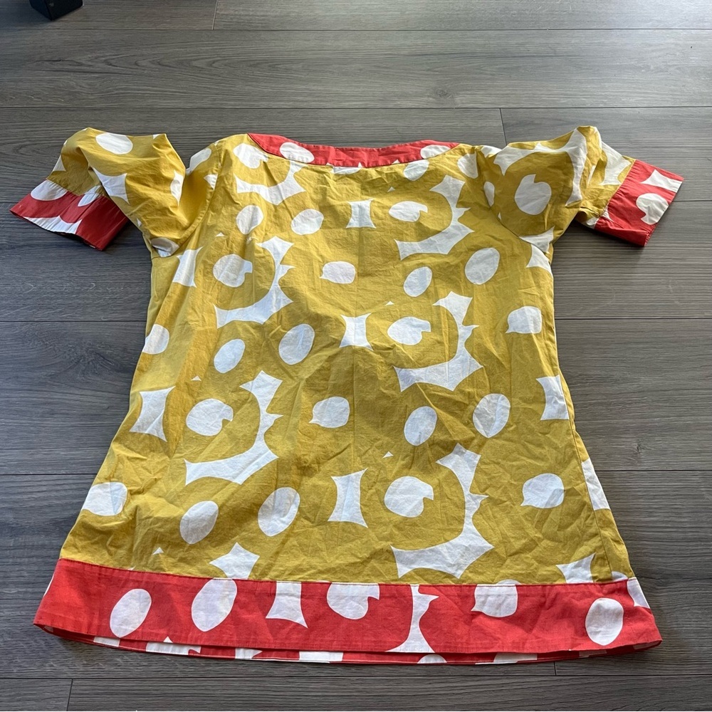 Boden Yellow, White & Coral Graphic Tunic - Picture 6 of 7